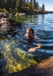 man swimming